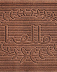 24" X 36" Brown Striped Hello Outdoor Polypropylene Door Mat