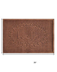 24" X 36" Brown Striped Hello Outdoor Polypropylene Door Mat