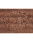 24" X 36" Brown Striped Hello Outdoor Polypropylene Door Mat