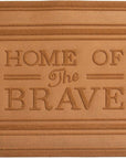 24" X 36" Brown Striped Border Home Of The Brave Outdoor Polypropylene Door Mat