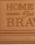 24" X 36" Brown Striped Border Home Of The Brave Outdoor Polypropylene Door Mat