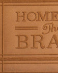 24" X 36" Brown Striped Border Home Of The Brave Outdoor Polypropylene Door Mat