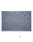 24" X 36" Gray Botanical Leaves Outdoor Polypropylene Door Mat