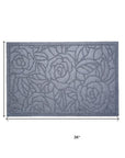 24" X 36" Gray Floral Outdoor Polypropylene Door Mat