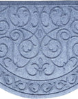 24" X 36" Gray Scrollwork Semi Circle Outdoor Polypropylene Door Mat