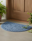 24" X 36" Gray Scrollwork Semi Circle Outdoor Polypropylene Door Mat