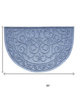 24" X 36" Gray Scrollwork Semi Circle Outdoor Polypropylene Door Mat