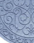 24" X 36" Gray Scrollwork Semi Circle Outdoor Polypropylene Door Mat