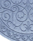 24" X 36" Gray Scrollwork Semi Circle Outdoor Polypropylene Door Mat