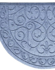 24" X 36" Gray Scrollwork Semi Circle Outdoor Polypropylene Door Mat