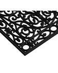 24" X 48" Black Scrollwork Outdoor Rubber Door Mat