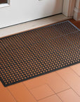 36" X 36" Black Geo Circles Outdoor Rubber Door Mat