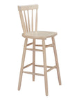Set of Two 30" Natural Solid Wood Bar Height Bar Chairs