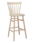 Set of Two 30" Natural Solid Wood Bar Height Bar Chairs