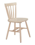 Set of Two Natural Solid Wood Windsor Back Dining Side Chairs