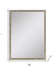 38" Silver Wood Accent Mirror