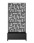72" X 35" Black Metal Rectangular Planter Box