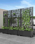 72" X 35" Black Metal Rectangular Planter Box