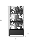 72" X 35" Black Metal Rectangular Planter Box