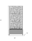 72" X 35" Gray Metal Rectangular Planter Box
