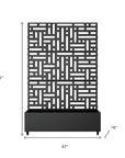 72" X 47" Black Metal Rectangular Planter Box