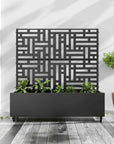 47" X 47" Black Metal Rectangular Planter Box