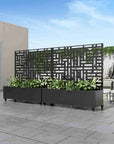 47" X 47" Black Metal Rectangular Planter Box