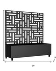 47" X 47" Black Metal Rectangular Planter Box