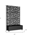 72" X 47" Black Metal Rectangular Planter Box