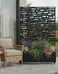 72" X 47" Black Metal Rectangular Planter Box