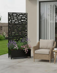 72" X 35" Black Metal Rectangular Planter Box