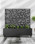 47" X 47" Black Metal Rectangular Planter Box