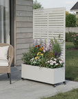 73" X 35" White Metal Rectangular Planter Box