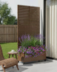 73" X 35" Brown Metal Rectangular Planter Box