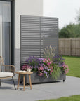 72" X 35" Gray Metal Rectangular Planter Box