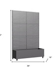 72" X 35" Gray Metal Rectangular Planter Box