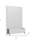 72" X 47" White Metal Rectangular Planter Box