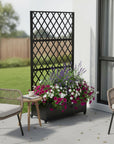 72" X 35" Black Metal Rectangular Planter Box