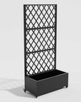 72" X 35" Black Metal Rectangular Planter Box