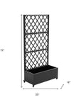 72" X 35" Black Metal Rectangular Planter Box