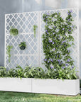72" X 35" White Metal Rectangular Planter Box