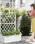 72" X 35" White Metal Rectangular Planter Box