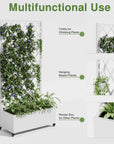 72" X 35" White Metal Rectangular Planter Box
