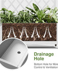 72" X 35" White Metal Rectangular Planter Box