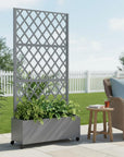 72" X 35" Gray Metal Rectangular Planter Box