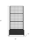 72" X 35" Black Metal Rectangular Planter Box