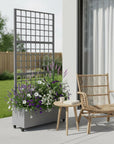 72" X 35" Gray Metal Rectangular Planter Box