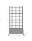 72" X 35" Gray Metal Rectangular Planter Box
