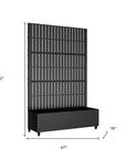 72" X 47" Black Metal Rectangular Planter Box