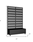 72" X 47" Black Metal Rectangular Planter Box